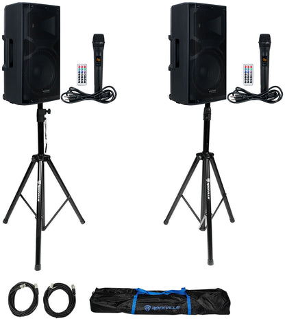 (2) APX12 GO BT Speakers with Adjustable Tripod Stands