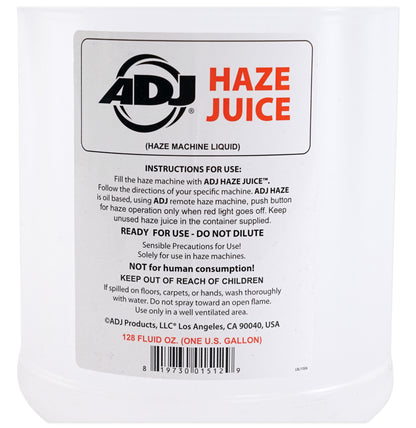 ADJ Haze Fluid Juice Liquid Gallon+Backpack