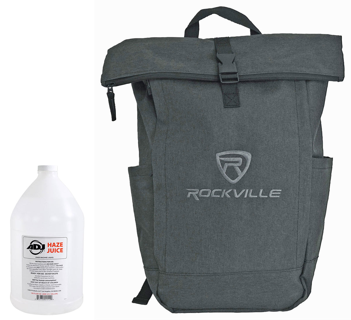 ADJ Haze Fluid Juice Liquid Gallon+Backpack