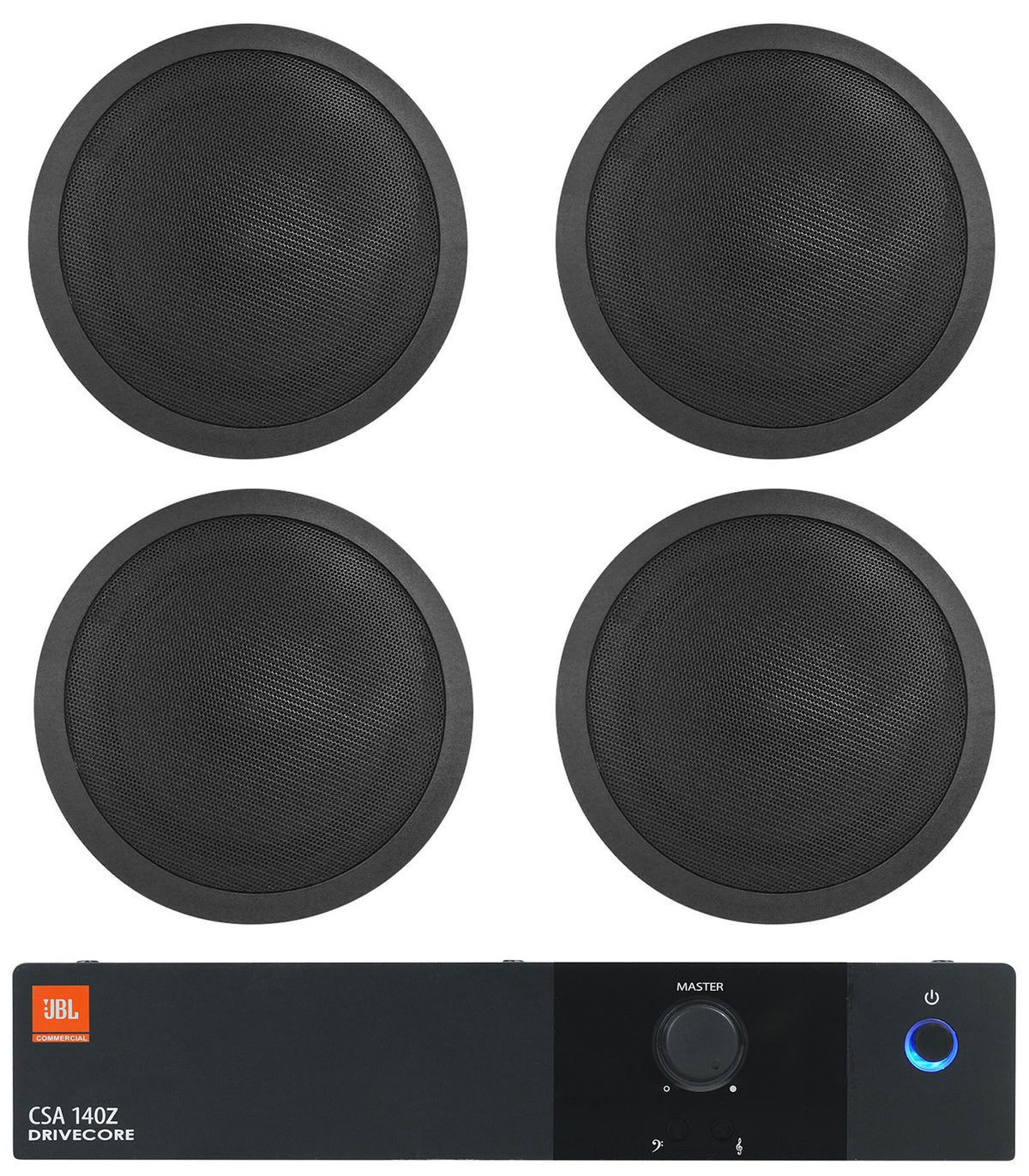 JBL CSA 140Z Commercial 70v Amplifier Amp+(4) 5" Black Ceiling Speakers CSA140Z