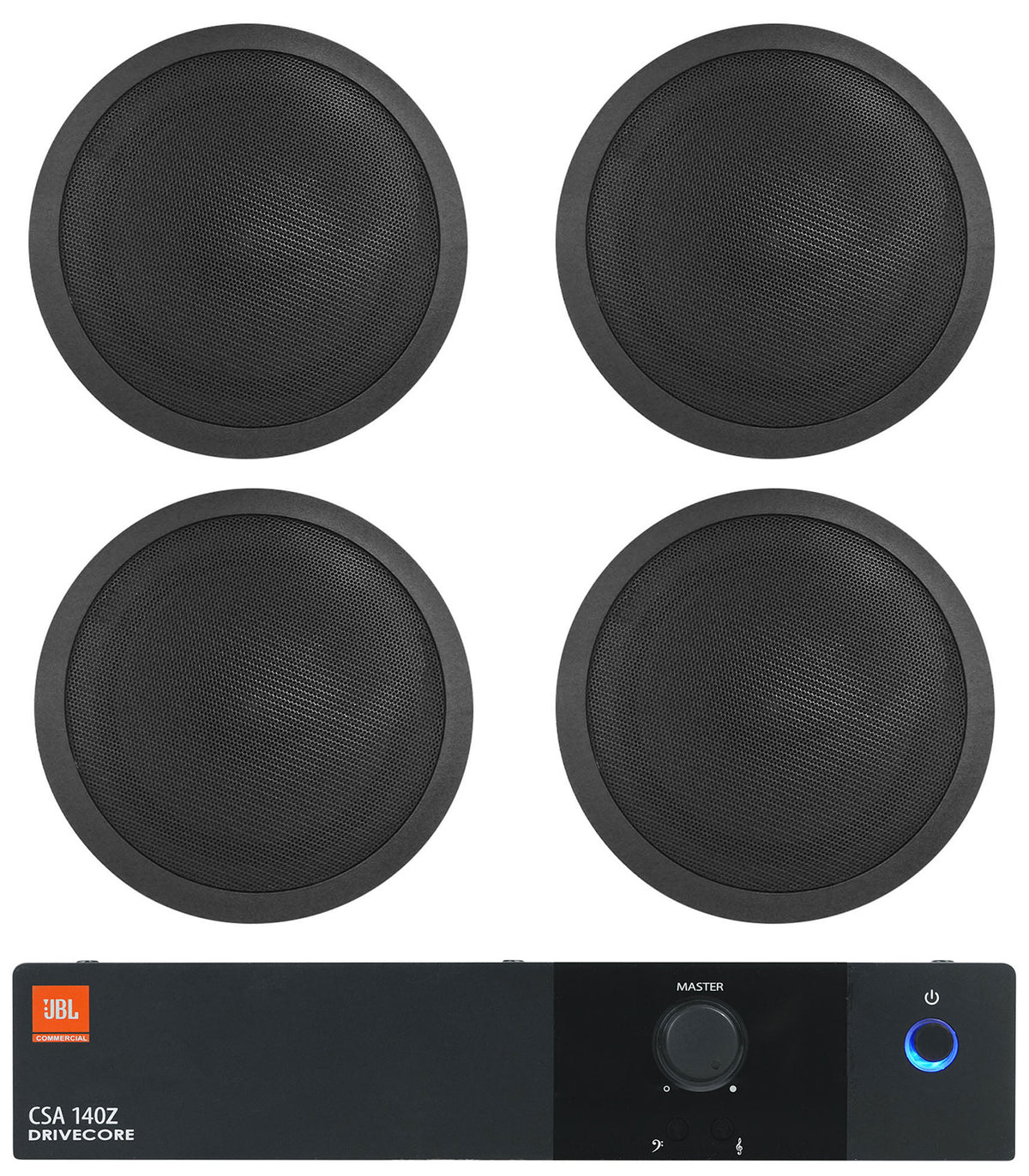 JBL CSA 140Z Commercial 70v Amplifier Amp+(4) 6" Black Ceiling Speakers CSA140Z