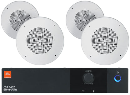 JBL CSA 140Z Commercial 70v Amplifier Amp+(4) 8" White Ceiling Speakers CSA140Z