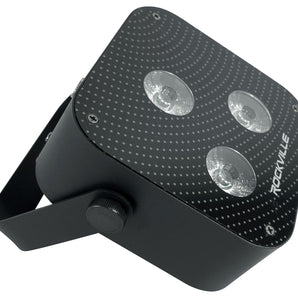 Rockville MINI RF3 Black RGBWA+UV DJ/Party LED Wash Light+4-Ch. RF Par Remote