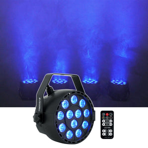 Rockville RockPAR TRI LED RGB Compact Par Can Pro DJ DMX Wash Light+Remote Black