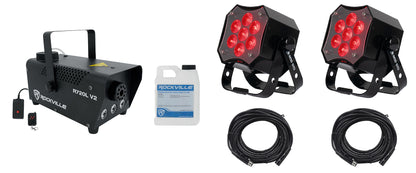 (2) MOD STQ LED DMX Par Wash Lights + R720L V2 LED Fogger + DMX Cables
