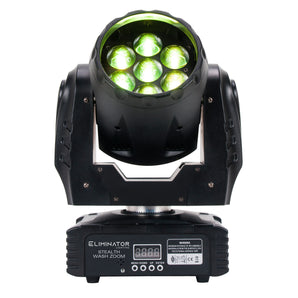 (4) Eliminator Stealth Wash Zoom 7 x 12Watt RGBW LED DMX Moving Head Wash Lights