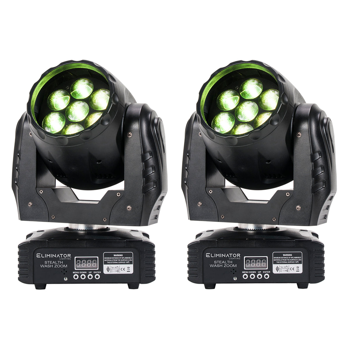 (2) Stealth Wash Zoom 7x12W RGBW LED DMX Moving Head Lights