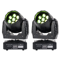 (2) Stealth Wash Zoom 7x12W RGBW LED DMX Moving Head Lights