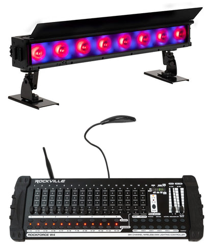 ElectraPix Bar 8 Wireless DMX RGBAL+UV IP65 Wash Light Bar+Control