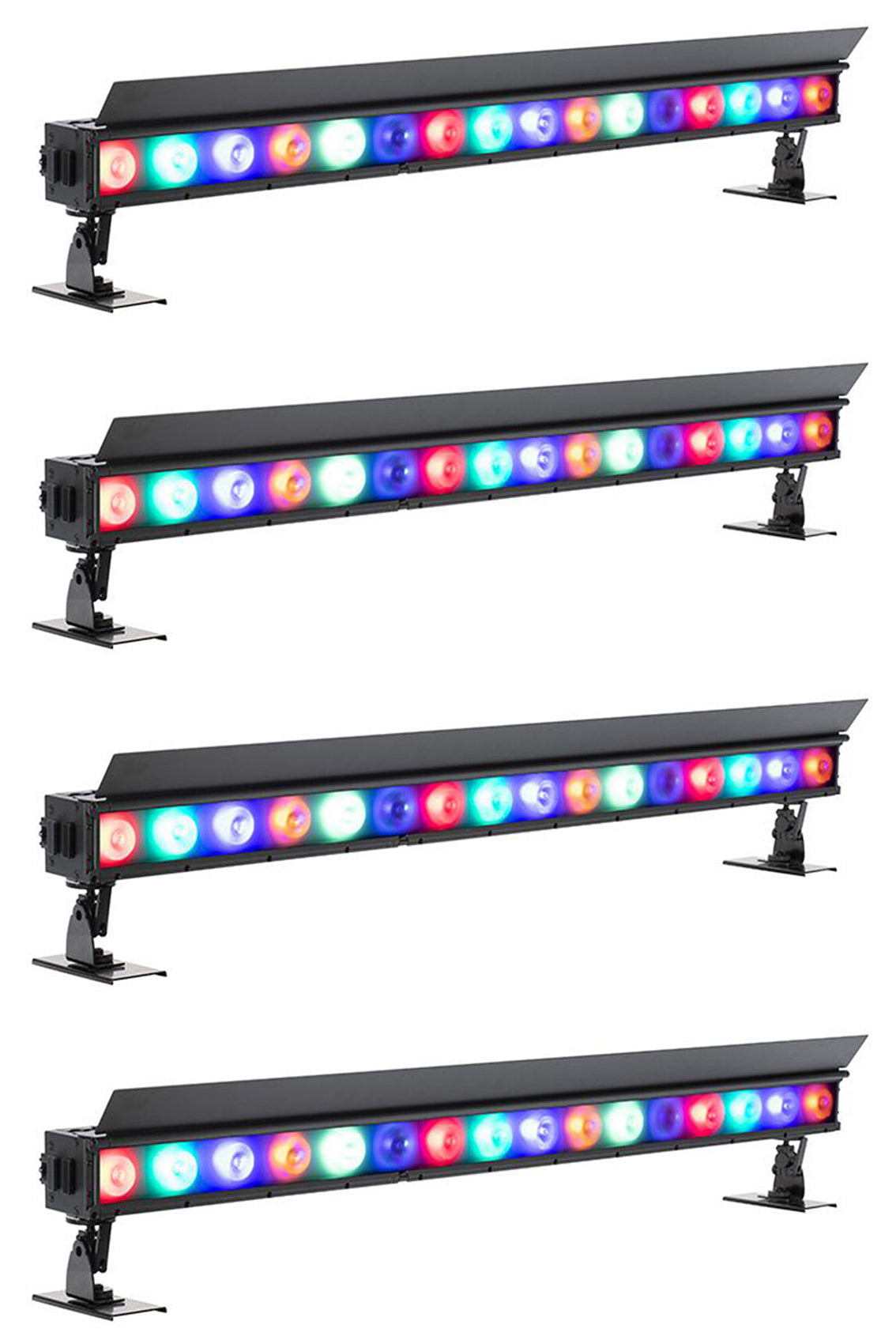 (4) ElectraPix Bar 16 Wireless DMX RGBAL+UV Outdoor Light Strip Bars