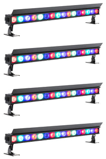 (4) ElectraPix Bar 16 Wireless DMX RGBAL+UV Outdoor Light Strip Bars