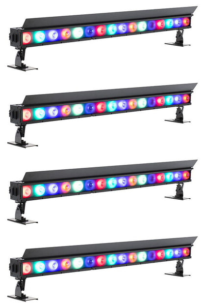 (4) ElectraPix Bar 16 Wireless DMX RGBAL+UV Outdoor Light Strip Bars
