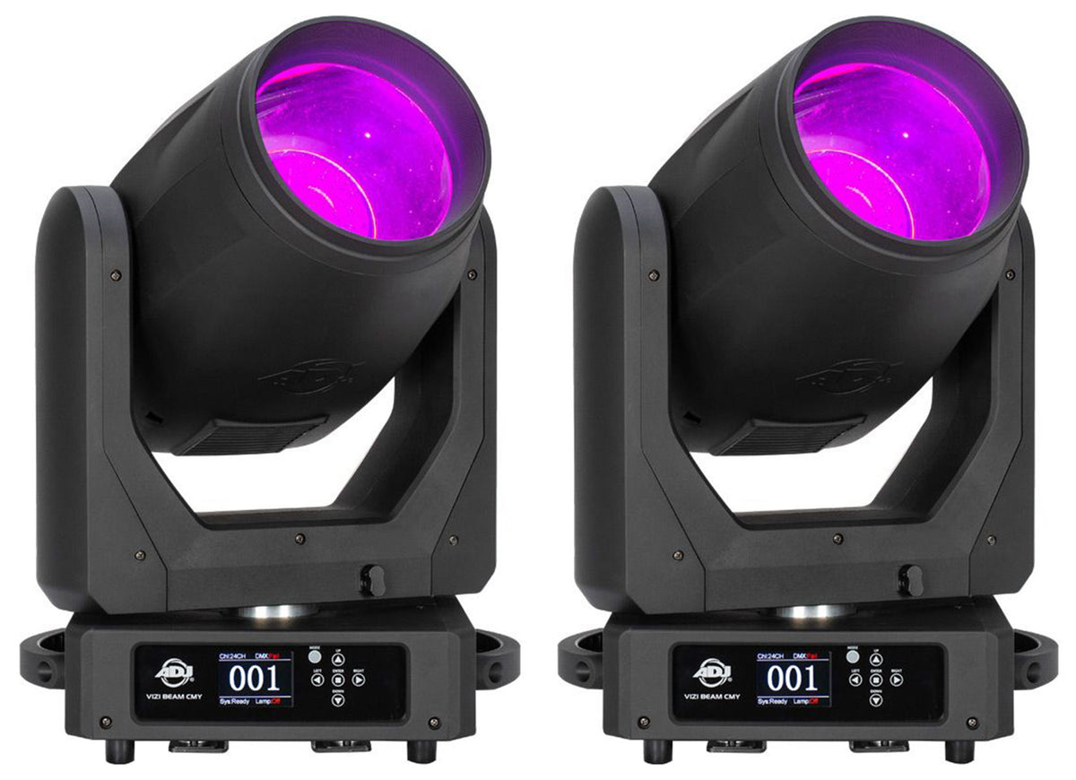 (2) Vizi Beam CMY LED DMX Gobo Beam Spot Strobe Moving Head Lights