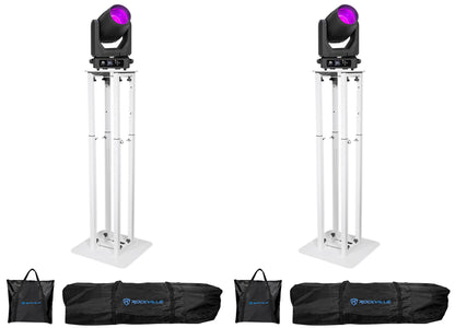 (2) Vizi Beam CMY Moving Head Lights + Totem Stands
