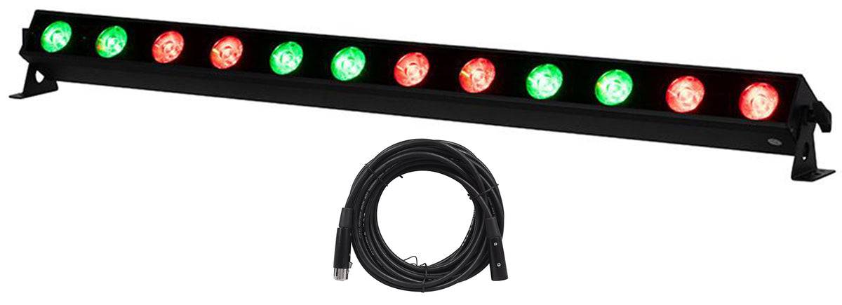 UBL12H IP20 12x20W RGBAL LED DMX Wash Bar + DMX Cable
