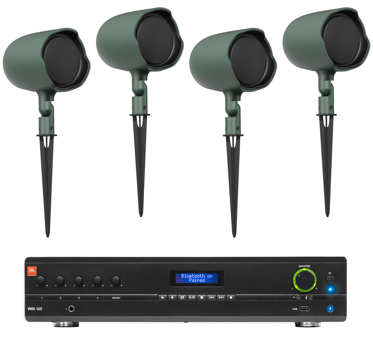 GSF3-GN Landscape Speakers with VMA160 Mixer/Amplifier