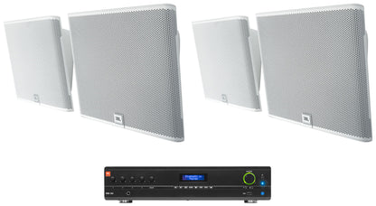 SLP12/T-WH On-Wall Speakers with VMA160 Mixer/Amplifier