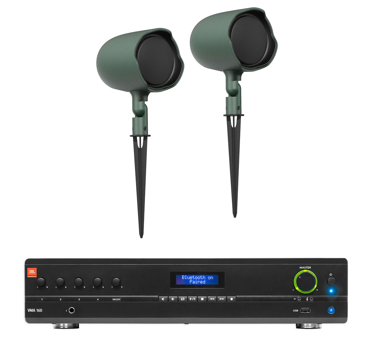GSF3-GN 3" Landscape Speaker Pair + VMA160 70V Amplifier
