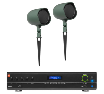 GSF3-GN 3" Landscape Speaker Pair + VMA160 70V Amplifier