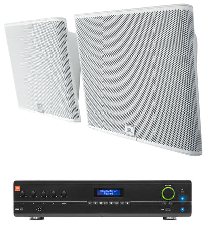 SLP12/T-WH On-Wall Speaker Pair + VMA160 70V Amplifier