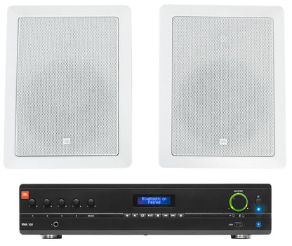 (2) JBL Control 126 WT 6.5" 30W Commercial 70V In-Wall Speakers+Amplifier