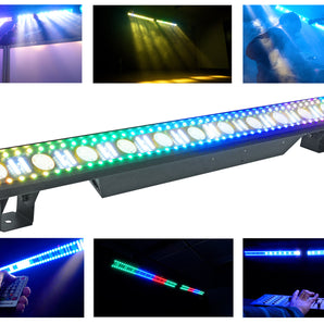 2 Rockville Pixel Hybrid Bar Battery Light Strips Linear Wash/Strobe/Blinder+Bag