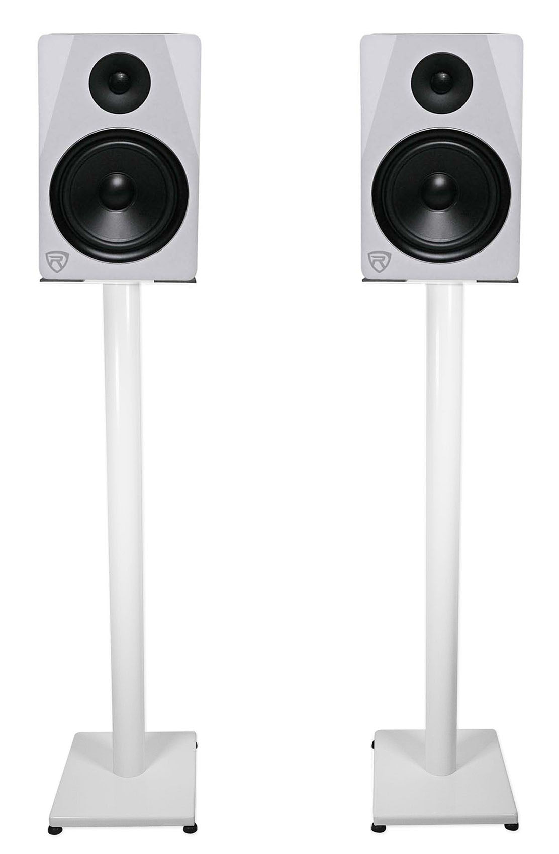 308P MkII 8" Studio Monitor Pair with 37" White Steel Stands