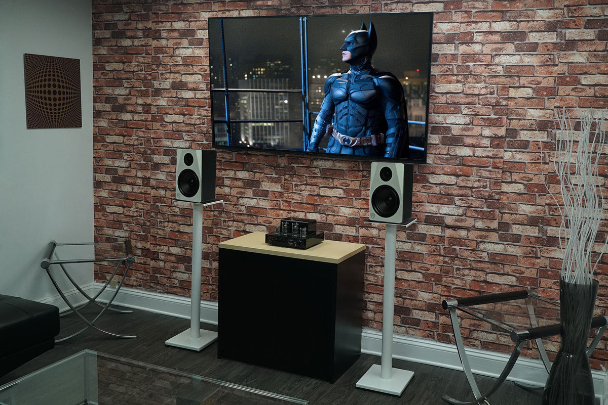 308P MkII 8" Studio Monitor Pair with 37" White Steel Stands