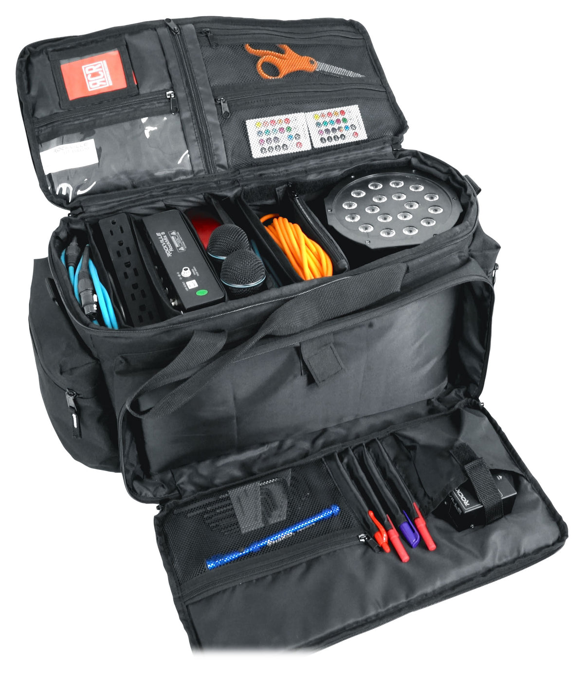 Rockville UT-BAG10 Padded DJ Cable/Utility Bag w/removable Dividers+YKK Zippers