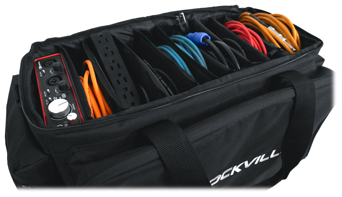 Rockville UT-BAG10 Padded DJ Cable/Utility Bag w/removable Dividers+YKK Zippers