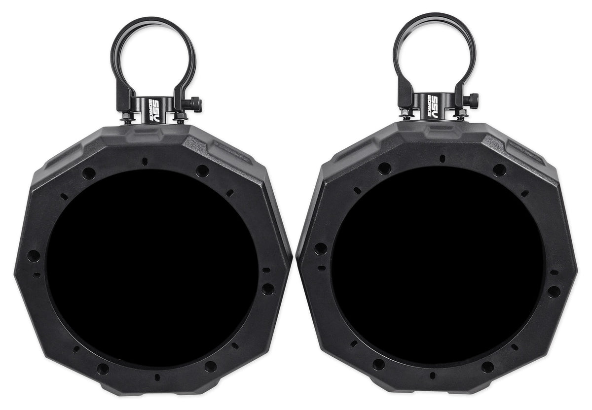 Pair 6.5" Roll Cage Tower Speaker Pods with 1.75" Clamps