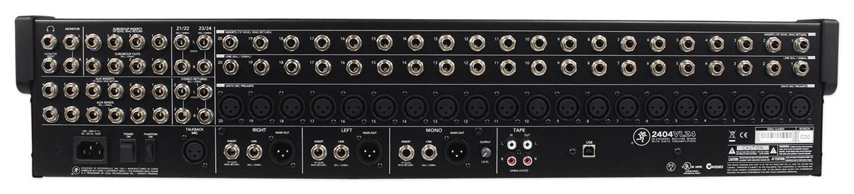 2404VLZ4 24-Channel 4-Bus FX Mixer With USB