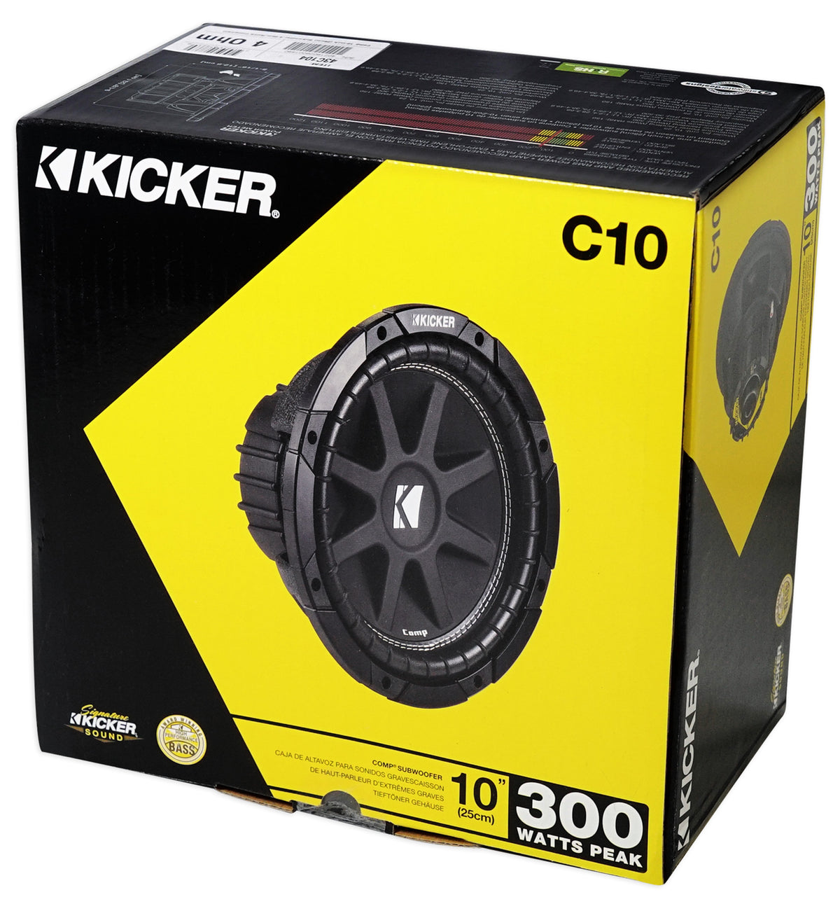 43C104 Comp 10 Inch 300 Watt SVC 4-Ohm Car Audio Subwoofer