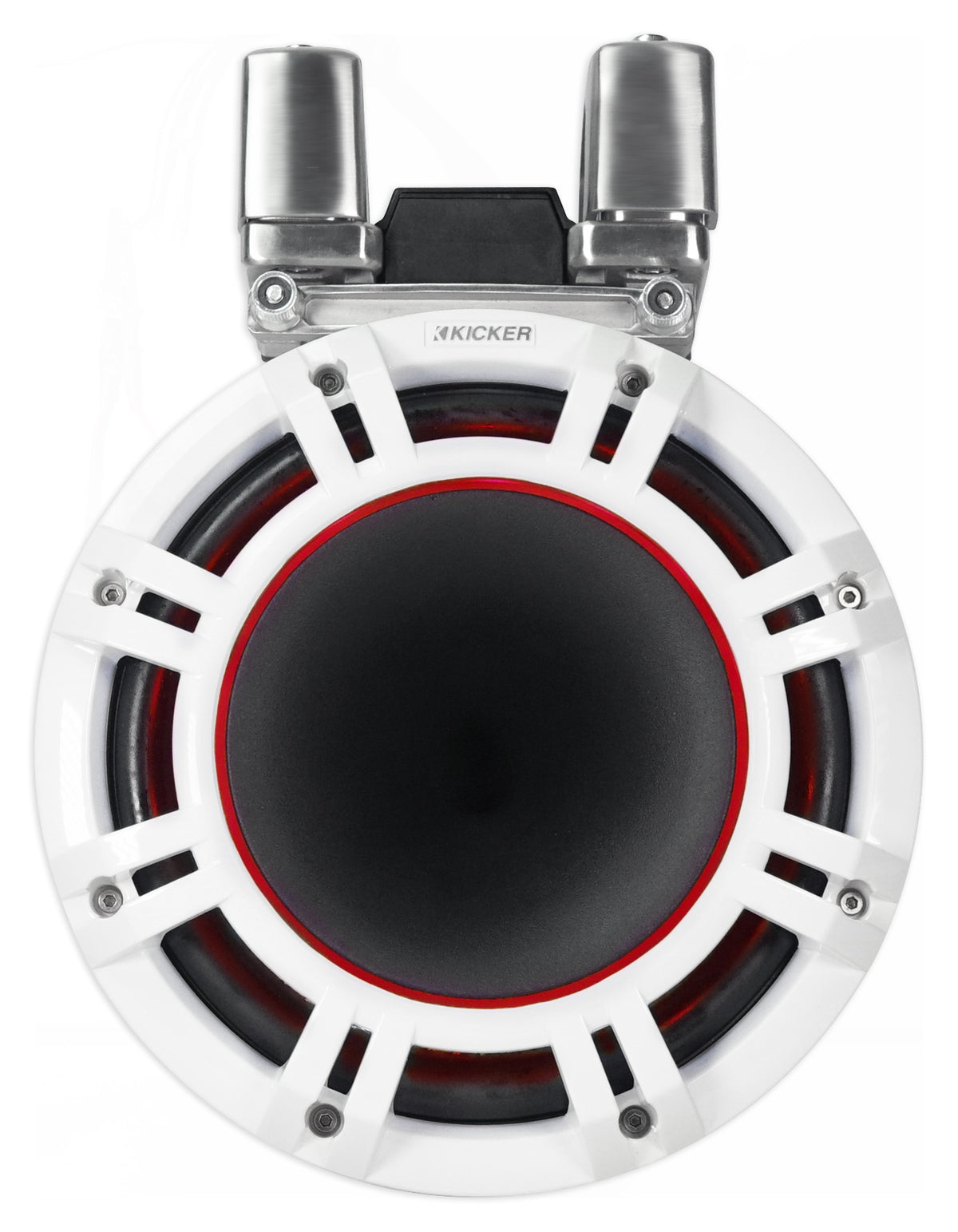 2 KICKER KMTC9 HLCD 9" 600W White Wakeboard Tower LED Speakers with Horns