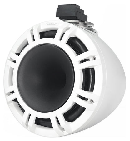 2 KICKER KMTC9 HLCD 9" 600W White Wakeboard Tower LED Speakers with Horns