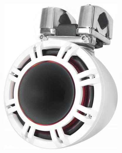 2 KICKER KMTC9 HLCD 9" 600W White Wakeboard Tower LED Speakers with Horns