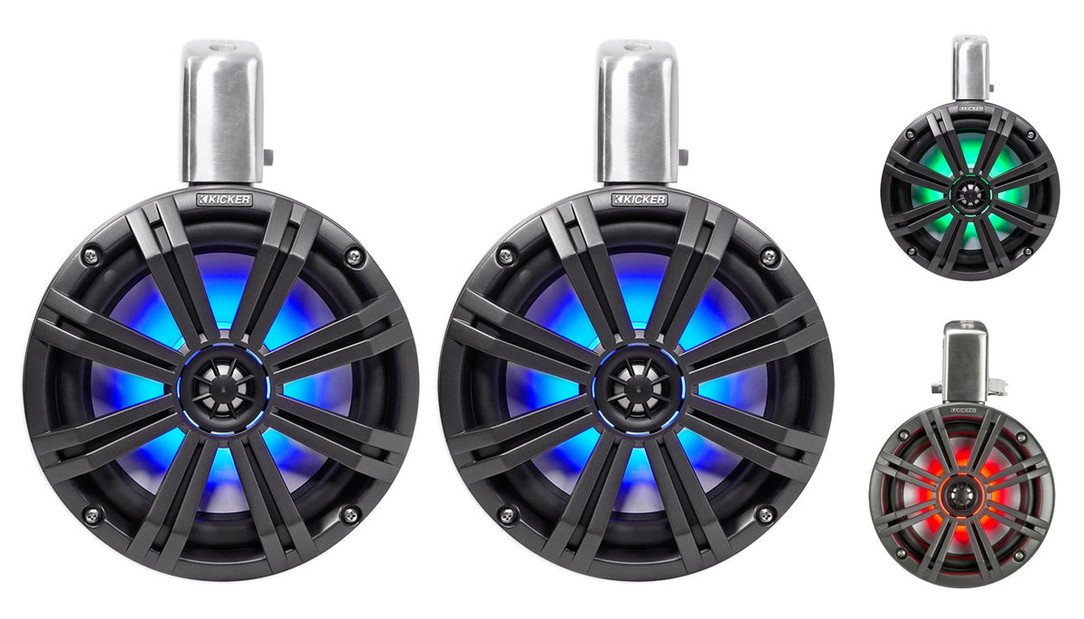 45KMTC8 8" 600W Marine Wakeboard Tower Speakers w/LED's