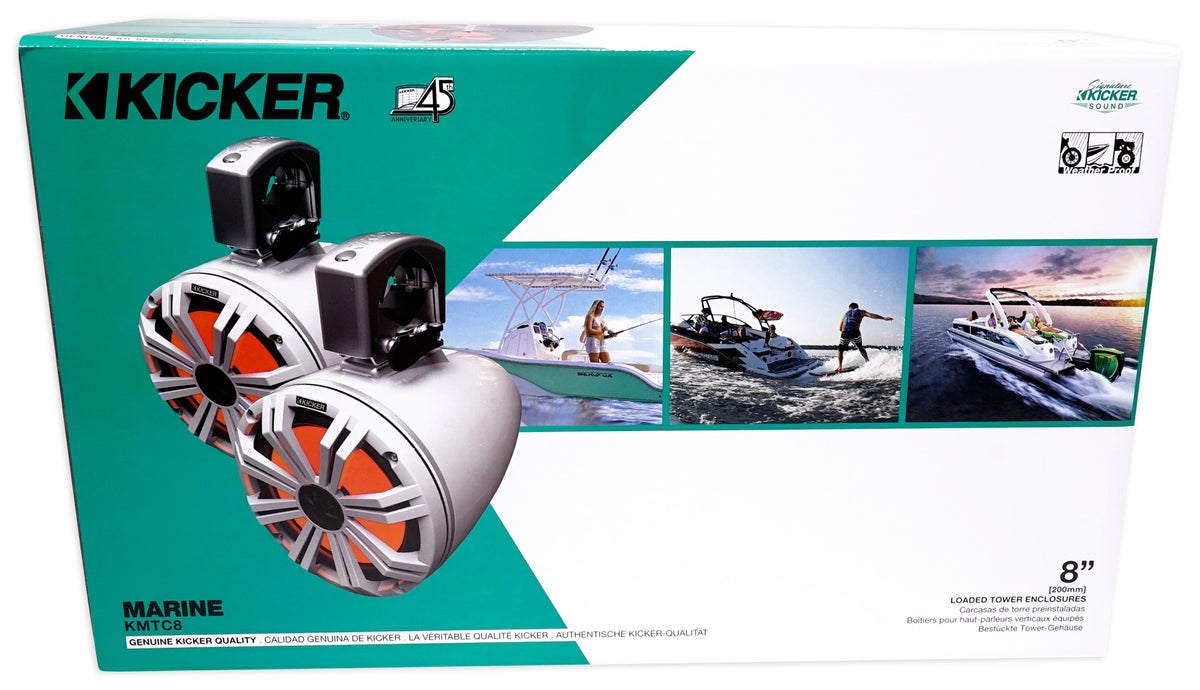 45KMTC8W 8" 600W Marine Wakeboard Tower Speakers w/LED's