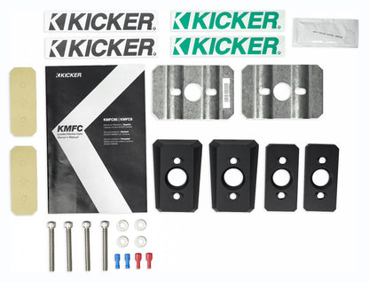 (2) KICKER KMFC65 6.5" 195w Marine LED Speakers in Surface Mount Pods 46KMFC65