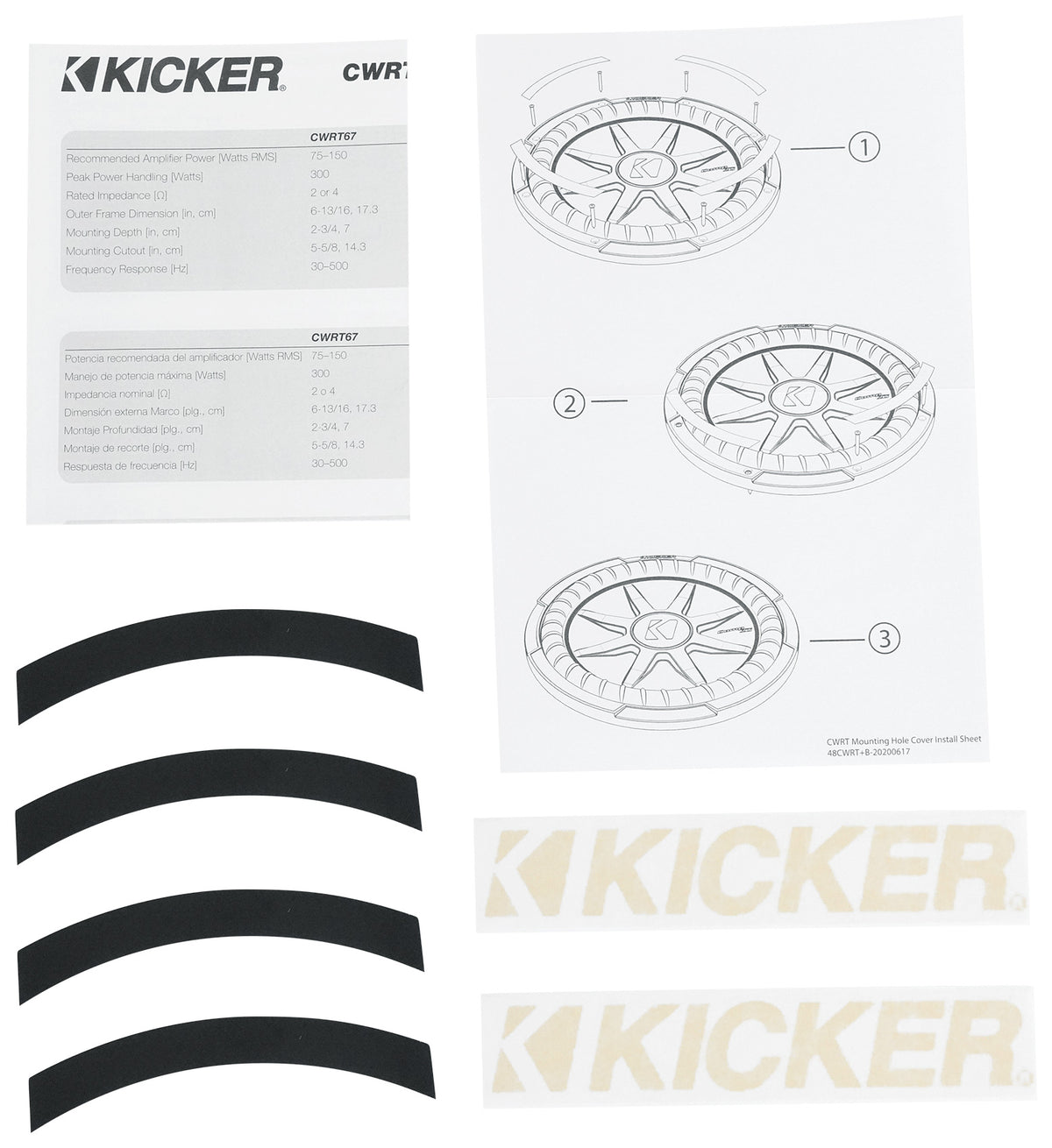 CompRT 800W 10" Shallow Subwoofer, Dual 2-Ohm Voice Coil, COMPRT10