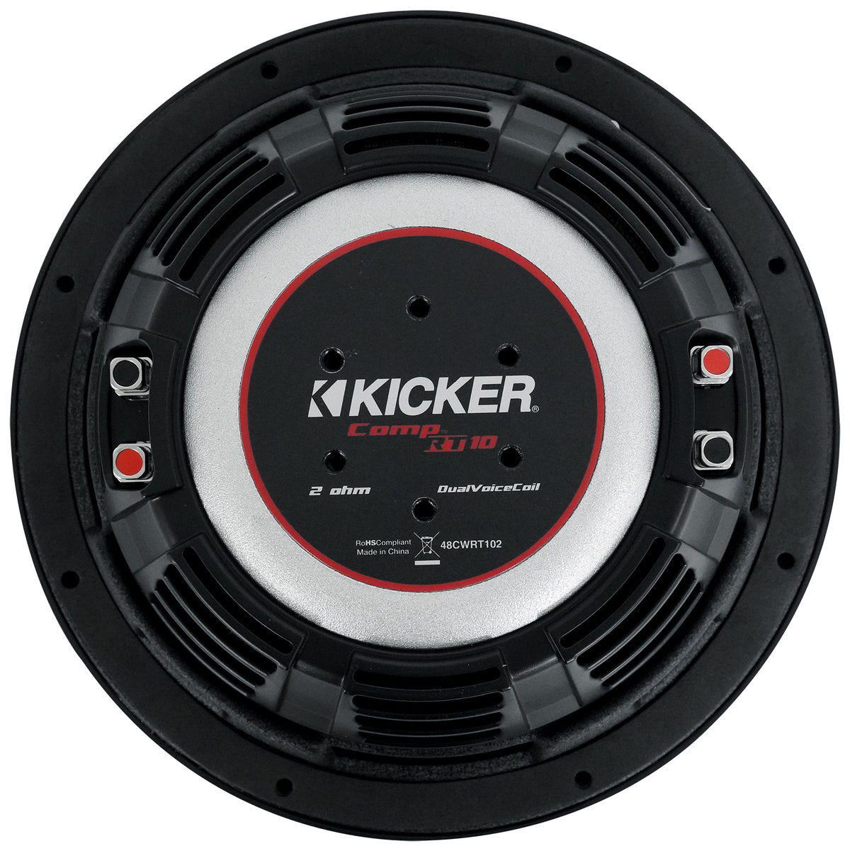 CompRT 800W 10" Shallow Subwoofer, Dual 2-Ohm Voice Coil, COMPRT10