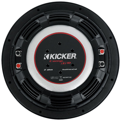 CompRT 800W 10" Shallow Subwoofer, Dual 2-Ohm Voice Coil, COMPRT10