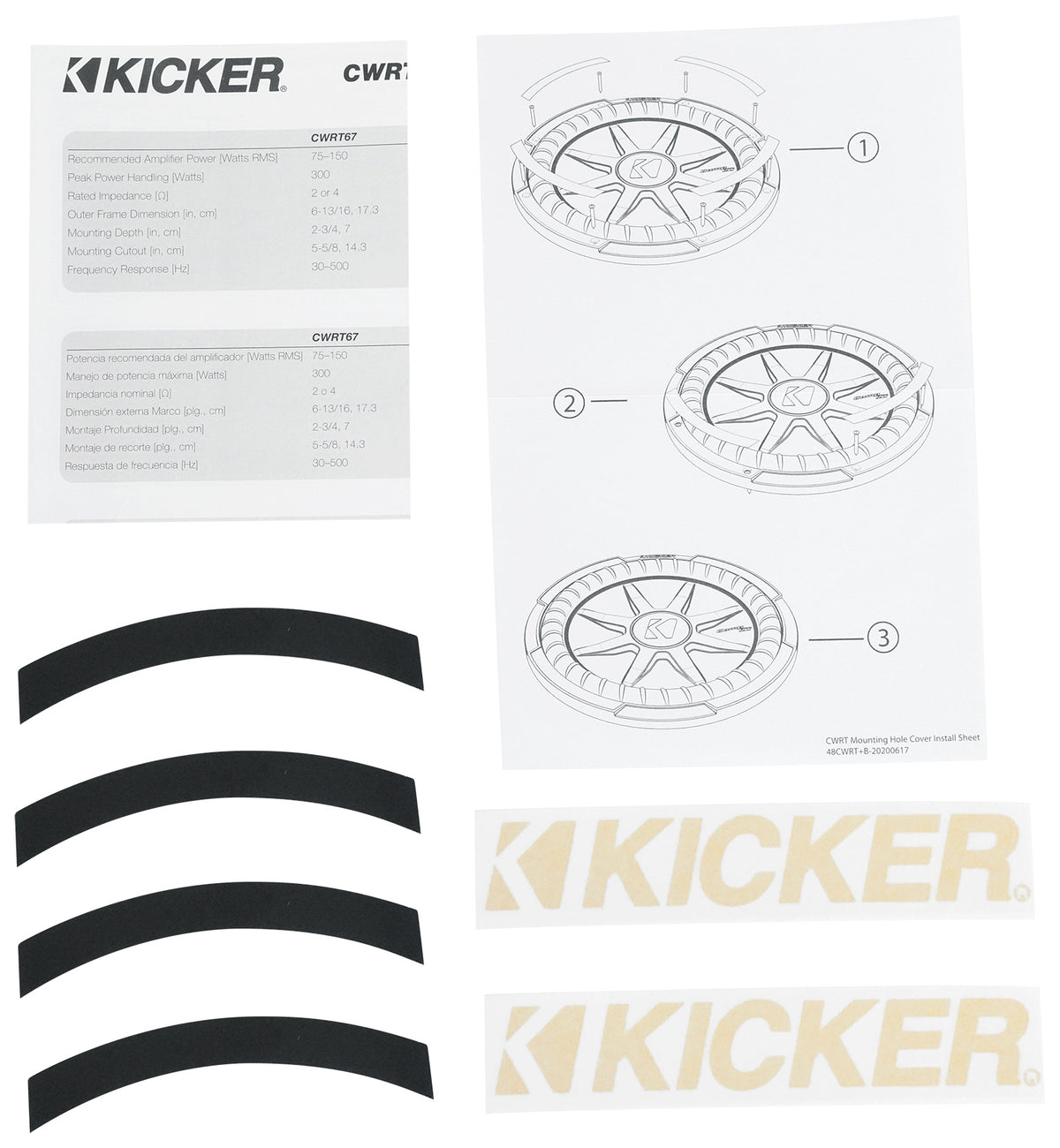 CompRT 800W 10" Shallow Subwoofer, Dual 4-Ohm Voice Coil, COMPRT10