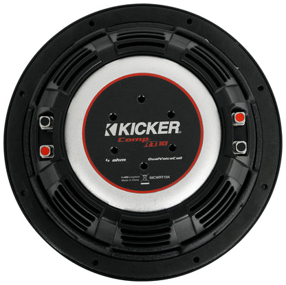 CompRT 800W 10" Shallow Subwoofer, Dual 4-Ohm Voice Coil, COMPRT10