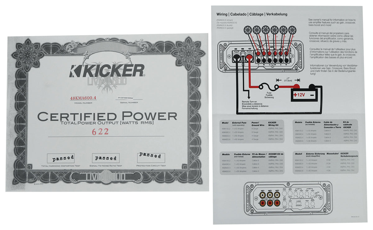 48KMA6004 600 Watt 4-Channel Marine Amplifier