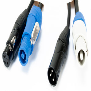 Accu-Cable AC3PPCON12 12 Foot 3-Pin Male-Female DMX+Locking Power Link Cable ADJ