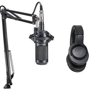 Audio Technica AT2035PK Studio Mic Recording Package-Microphone+Headphones+Boom