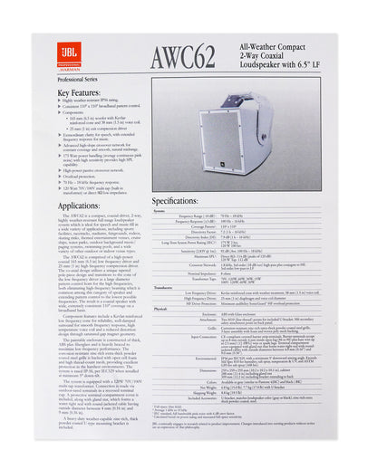 AWC62 6.5" 120W Indoor/Outdoor 70V Surface Mount Commercial Speaker