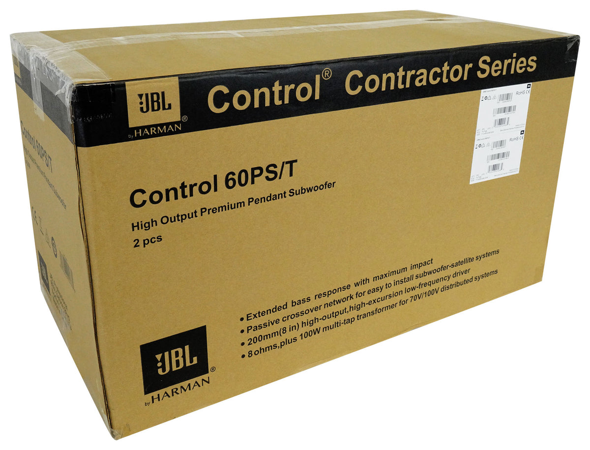 2 Control 60PS/T Commercial 70V Black Hanging Pendant Subwoofers