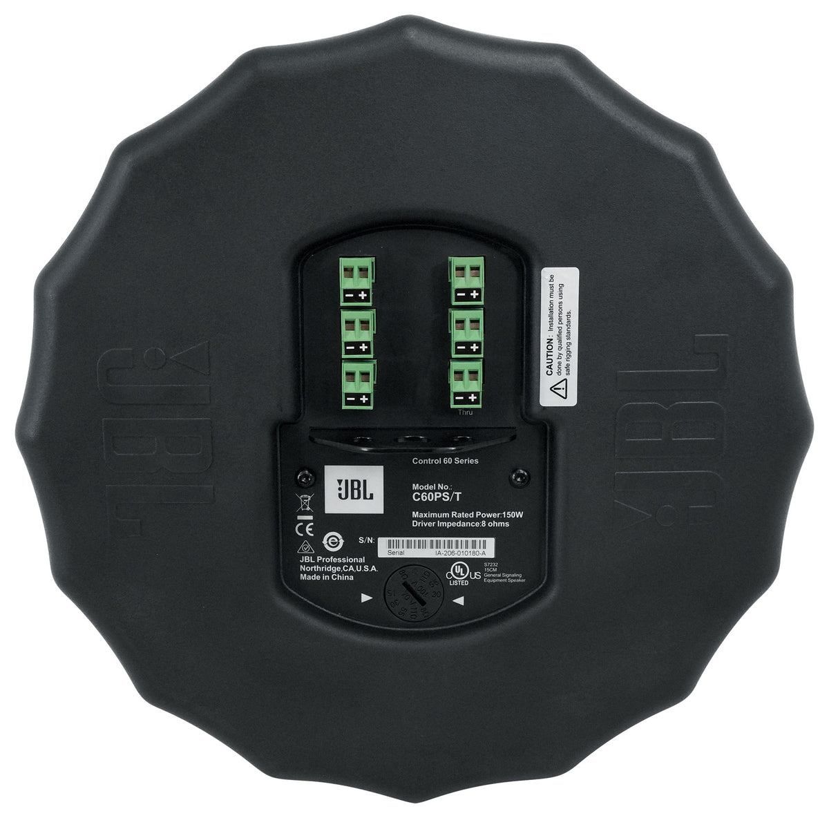 2 Control 60PS/T Commercial 70V Black Hanging Pendant Subwoofers